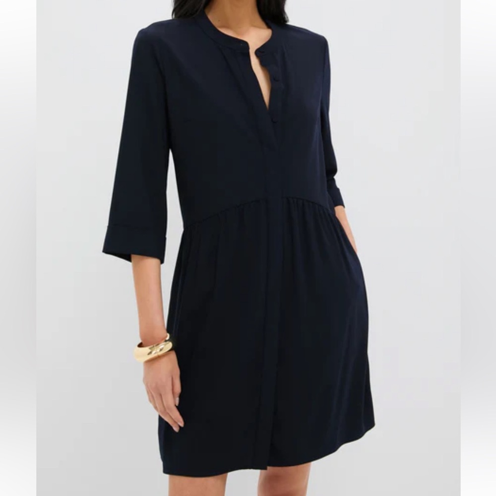 Tuckernuck Navy Crepe Royal Shirt Dress XXXL